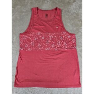 Volcom Mens Tank Top XL Coral Starburst Graphic Sleeveless Shirt